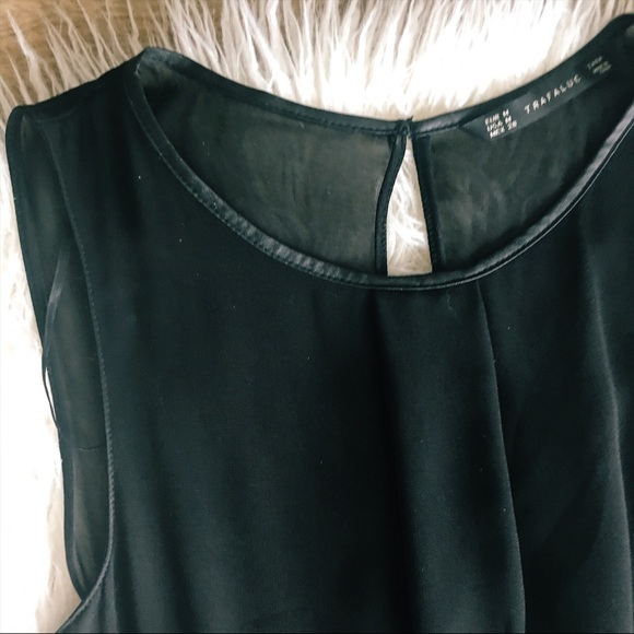 ❌ DONATED❌ Zara || Leather and Lace Cocktail Dress - Picture 3 of 4